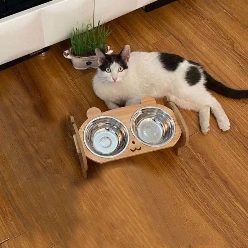 BambooCraft Double Cat Feeder
