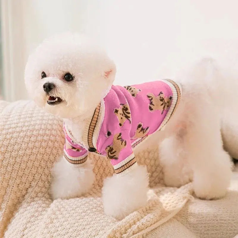 Modern Stripe Pet Cardigan - Luxury Knitwear