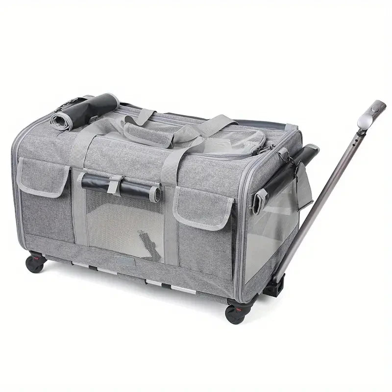 Modern Pet Travel Trolley - Detachable & Foldable