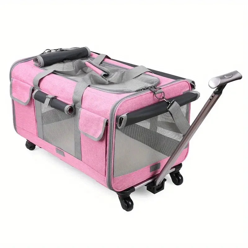 Modern Pet Travel Trolley - Detachable & Foldable