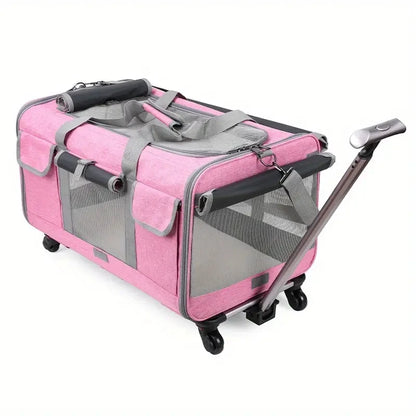 Modern Pet Travel Trolley - Detachable & Foldable