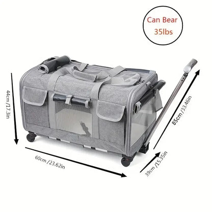 Modern Pet Travel Trolley - Detachable & Foldable
