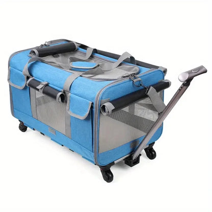 Modern Pet Travel Trolley - Detachable & Foldable