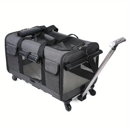Modern Pet Travel Trolley - Detachable & Foldable