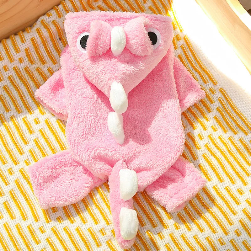 Playful Dinosaur Pet Costume - Soft Flannel