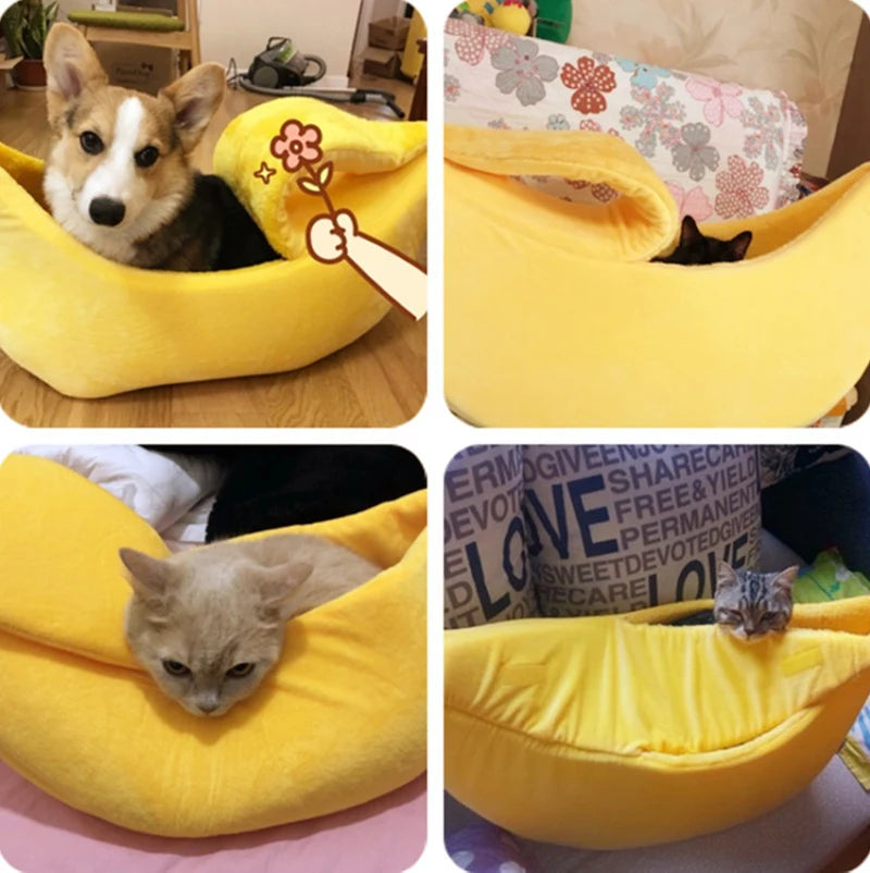 Creative Banana Pet Nest - Fun & Soft Cushion