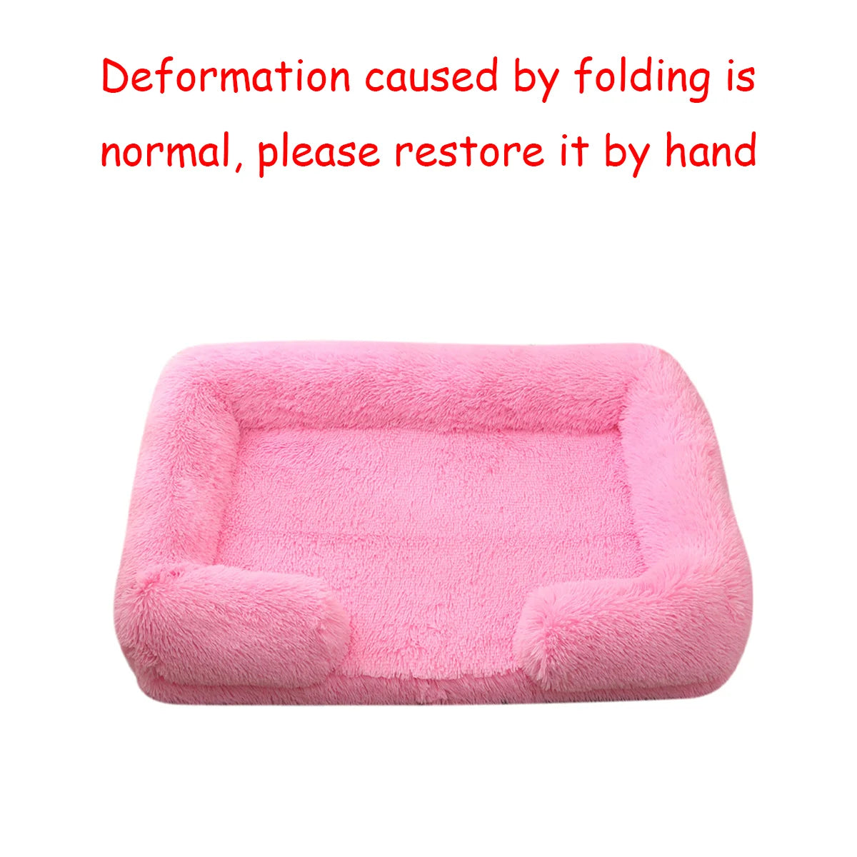 Signature Square Plush Pet Bed - Thickened Comfort