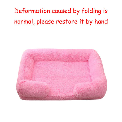 Signature Square Plush Pet Bed - Thickened Comfort