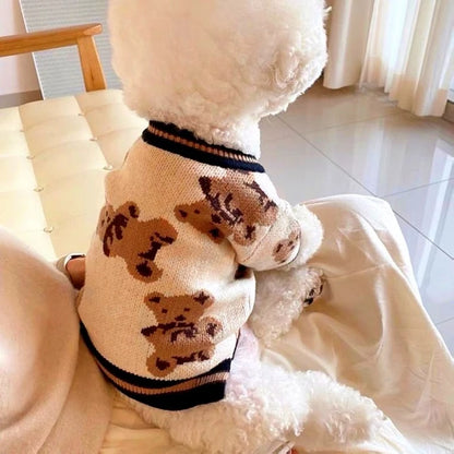 Modern Stripe Pet Cardigan - Luxury Knitwear