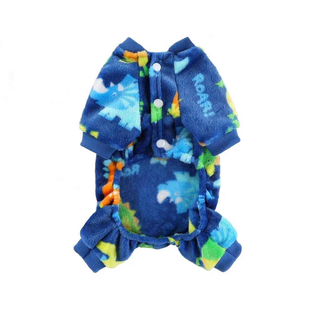 Modern Dinosaur Pet Jumpsuit - Winter Warmth