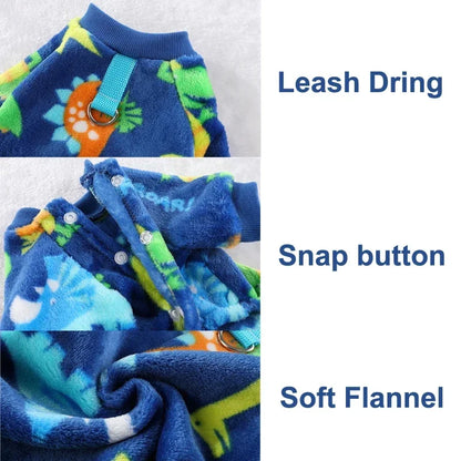 Modern Dinosaur Pet Jumpsuit - Winter Warmth