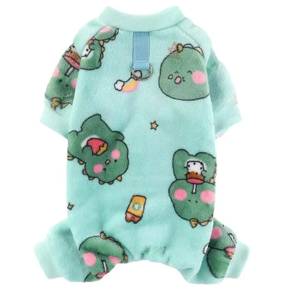 Modern Dinosaur Pet Jumpsuit - Winter Warmth
