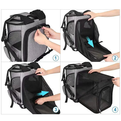 Expandable Modern Pet Backpack - Breathable Travel Gear