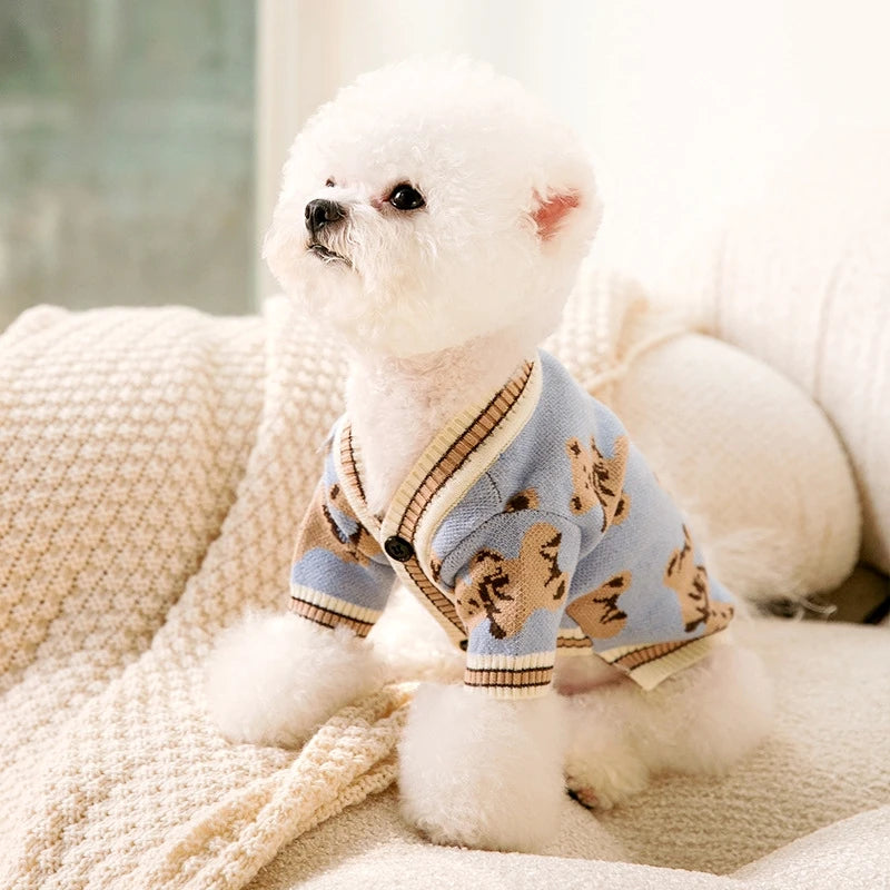 Modern Stripe Pet Cardigan - Luxury Knitwear