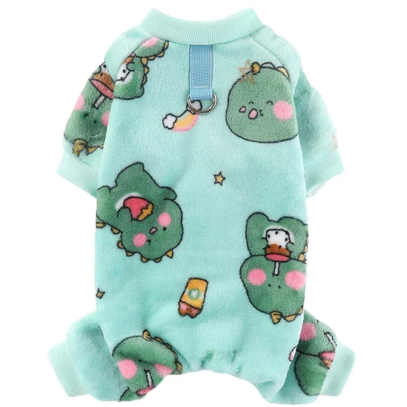 Modern Dinosaur Pet Jumpsuit - Winter Warmth