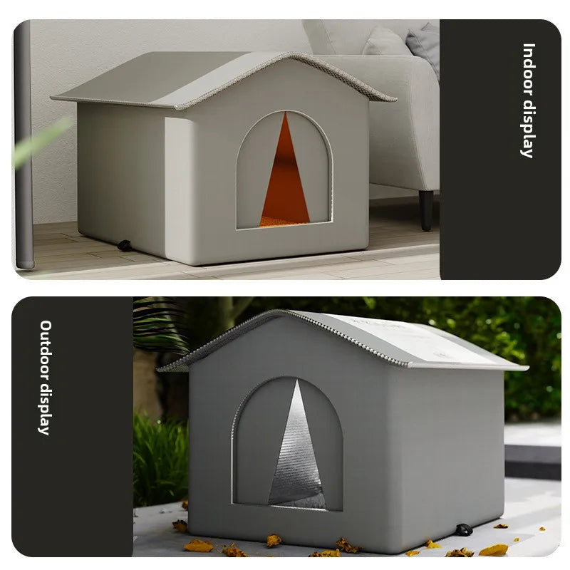 Weather-Ready Outdoor Pet Cave - Foldable Shelter