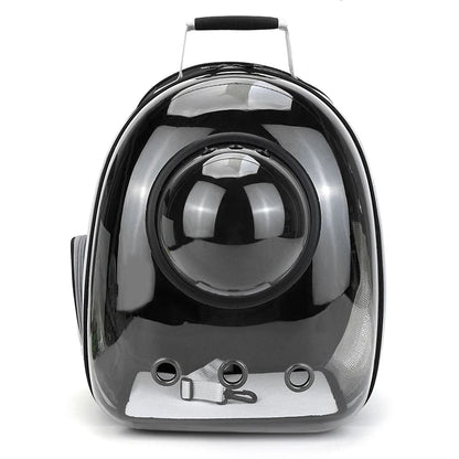 Modern Astronaut-Style Pet Backpack - Transparent View