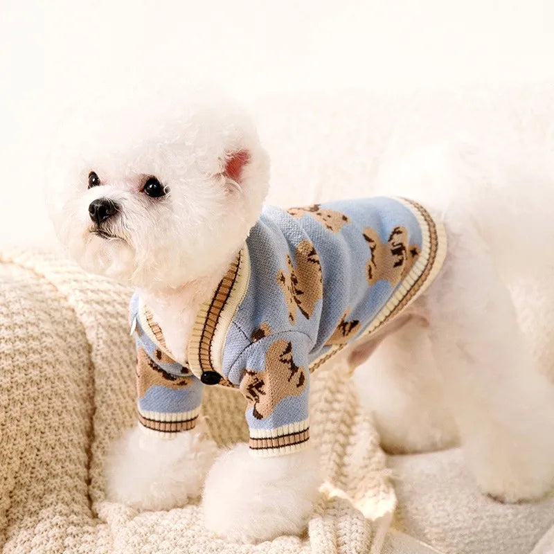 Modern Stripe Pet Cardigan - Luxury Knitwear