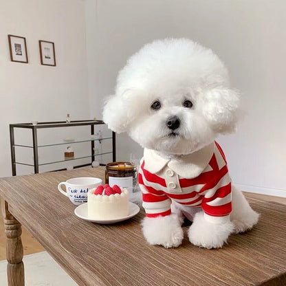 Classic Nautical Striped Dog Polo