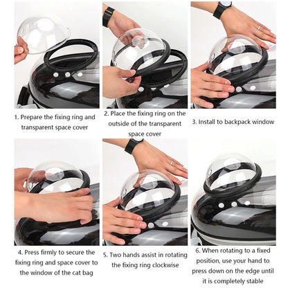 Modern Astronaut-Style Pet Backpack - Transparent View