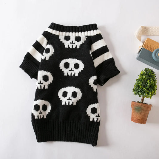 SpookyVibe Skull Knitted Sweater