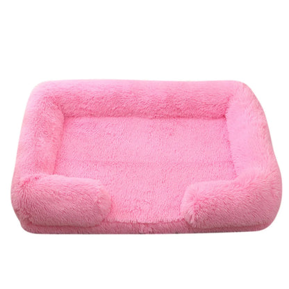 Signature Square Plush Pet Bed - Thickened Comfort