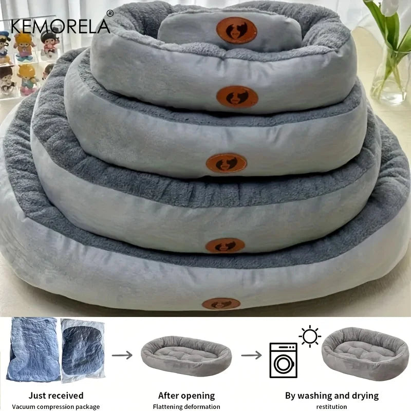 Oval Snuggle Pet Lounger - Plush Modern Nest