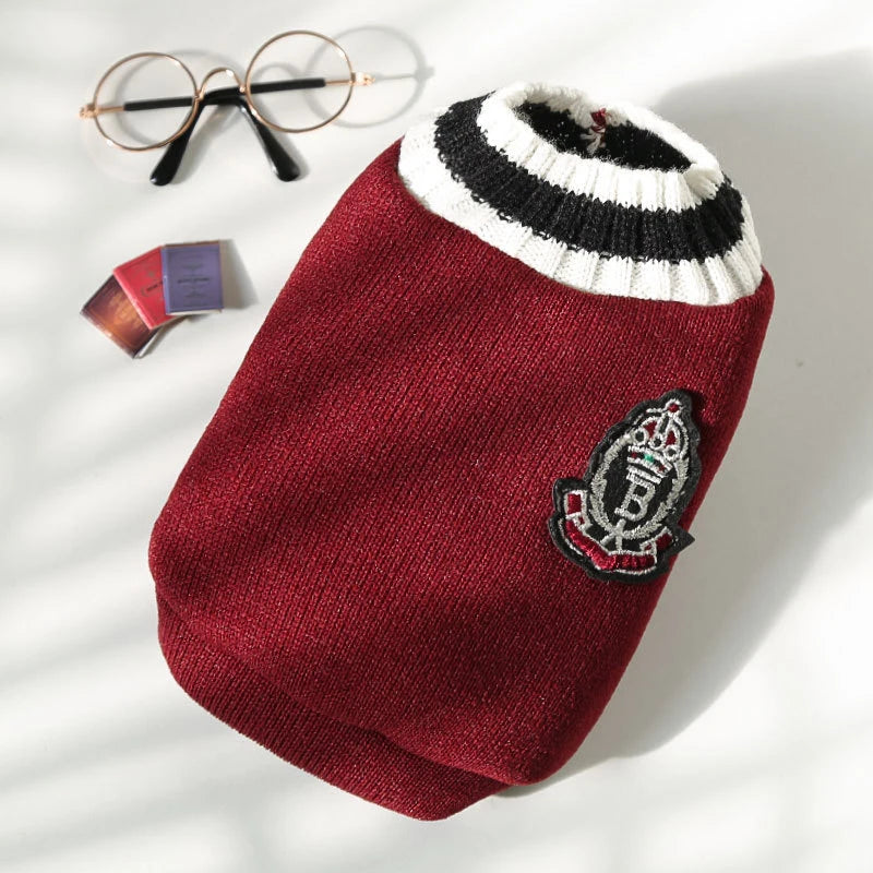 VarsityVibe Knit Dog Sweater