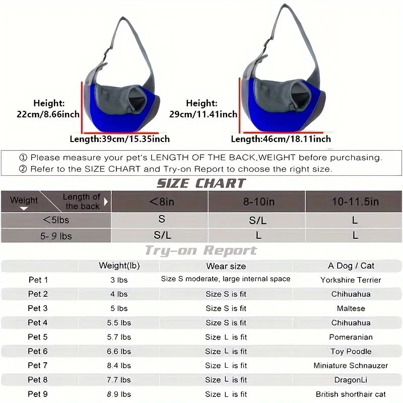 BreatheFree Mesh Dog Sling Bag
