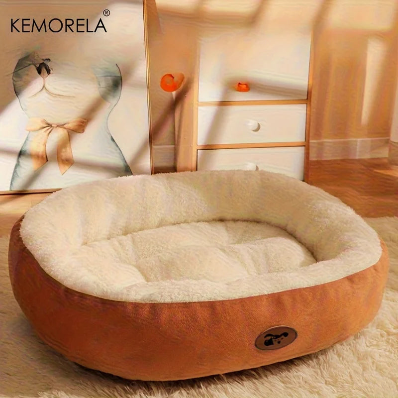 Oval Snuggle Pet Lounger - Plush Modern Nest