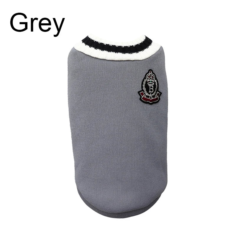 VarsityVibe Knit Dog Sweater