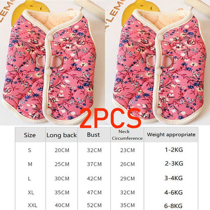 Floral Accent Pet Fleece Coat - Cozy Winter Style
