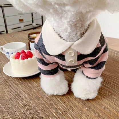 Classic Nautical Striped Dog Polo