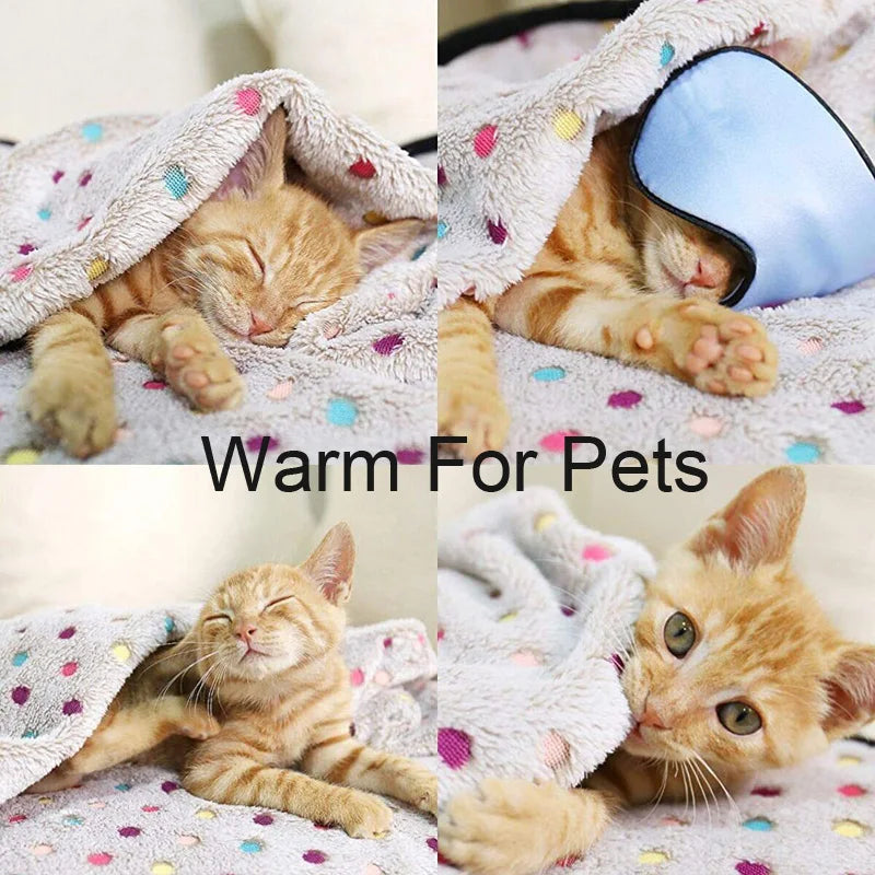 Fluffy Dot Pattern Pet Blanket - Home Comfort