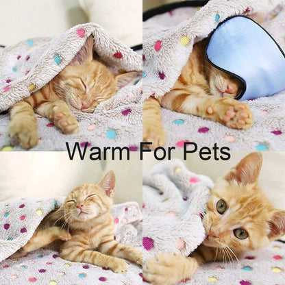 Fluffy Dot Pattern Pet Blanket - Home Comfort