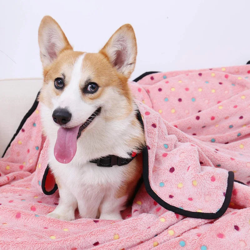 Fluffy Dot Pattern Pet Blanket - Home Comfort
