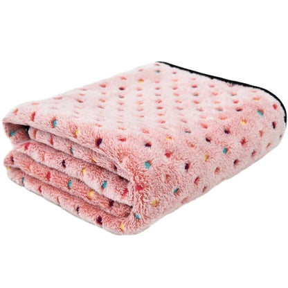Fluffy Dot Pattern Pet Blanket - Home Comfort