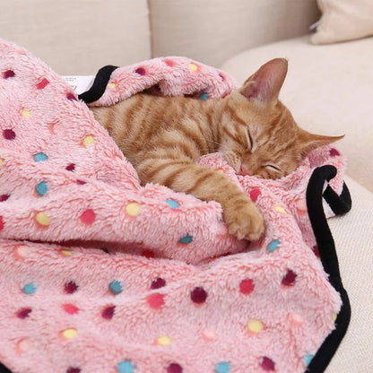 Fluffy Dot Pattern Pet Blanket - Home Comfort