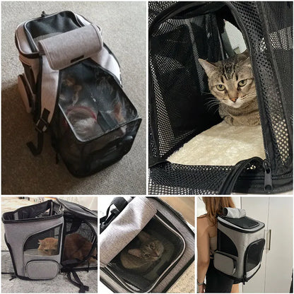 Expandable Modern Pet Backpack - Breathable Travel Gear