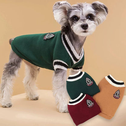 VarsityVibe Knit Dog Sweater