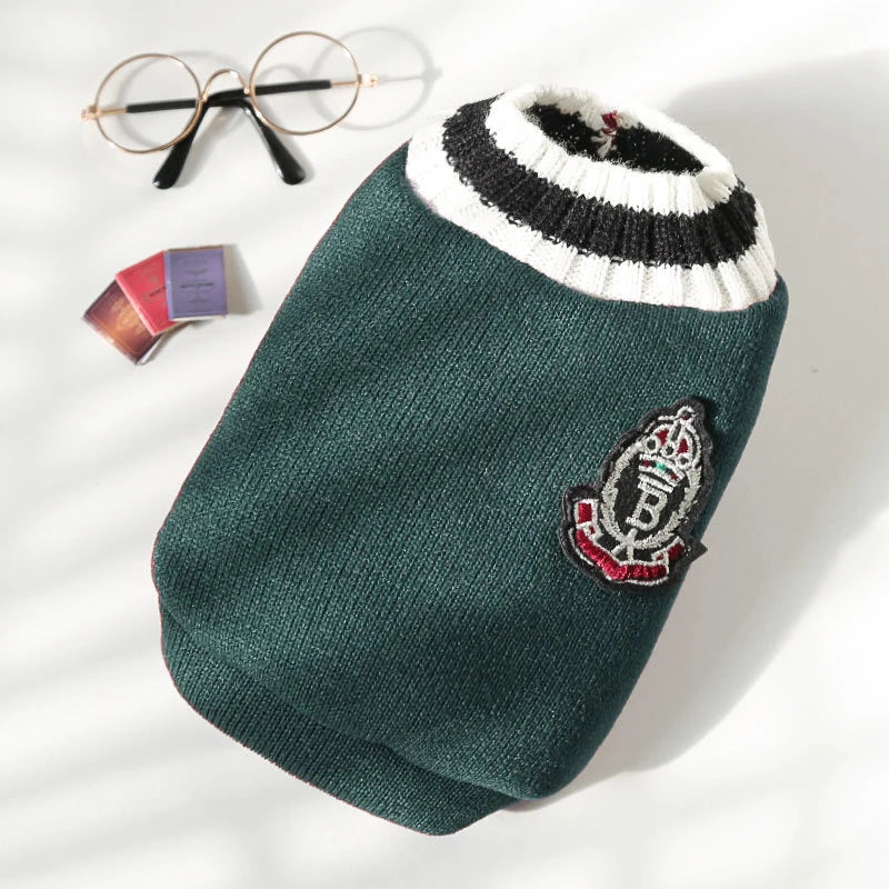 VarsityVibe Knit Dog Sweater