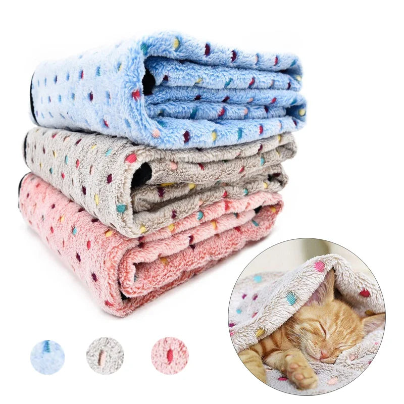 Fluffy Dot Pattern Pet Blanket - Home Comfort